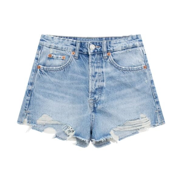 Women's American Retro Fashion Slimming High Waist Denim Shorts - Image 6