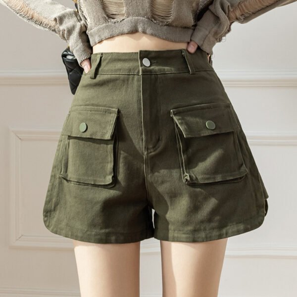 Casual Denim Shorts High Waist Stretch American Workwear - Image 6