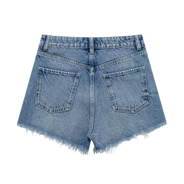 Women's American Retro Fashion Slimming High Waist Denim Shorts - Image 3