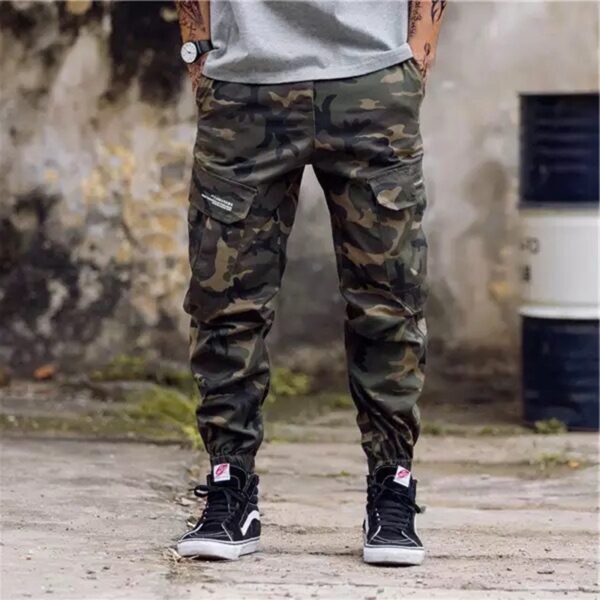 Washed Overalls Multi-pocket Camouflage Pants - Image 5