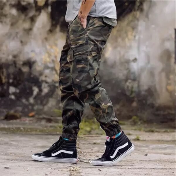 Washed Overalls Multi-pocket Camouflage Pants - Image 4