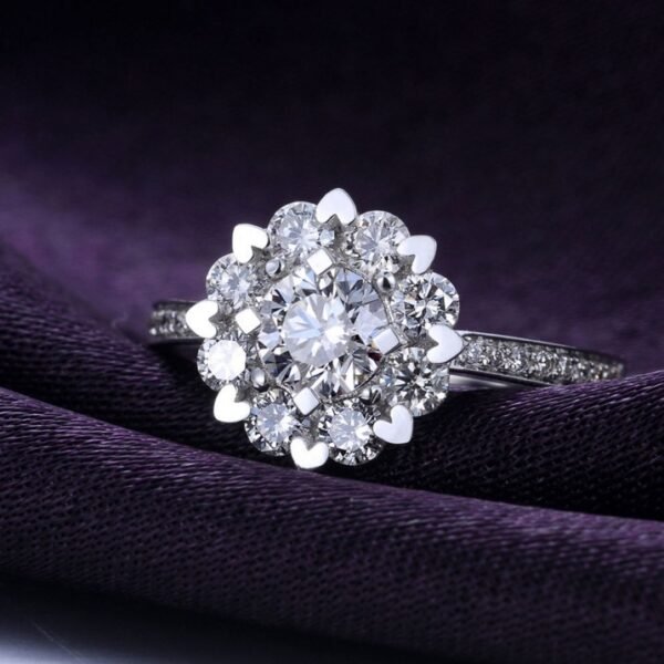 Micro Carat Engagement And Wedding Ring Ring Female Proposal Ring 18K Gold Diamond Ring Zircon Bare Diamond - Image 2