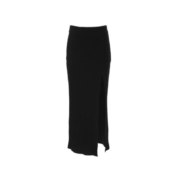 Women's Black Straight Split Skirt - Image 4