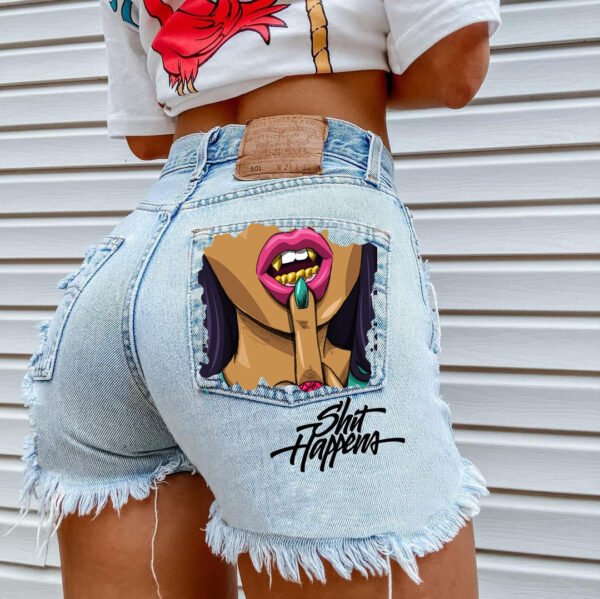 Women's Fashion Ripped Denim Shorts - Image 6