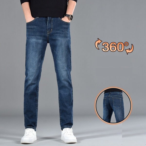 New Slim Fit Youth Casual Straight-leg Cotton Jeans Men - Image 6