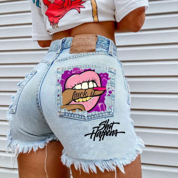 Women's Fashion Ripped Denim Shorts - Image 3