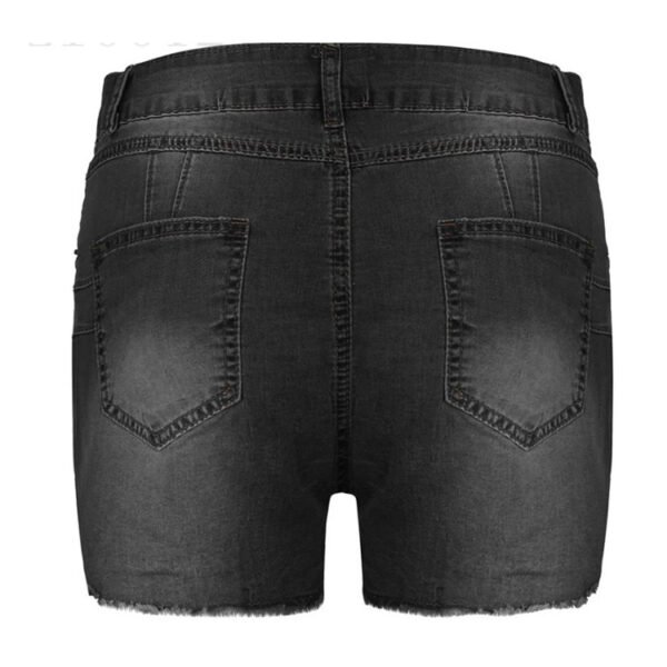 Women's Stretch Slim Fit Ripped Tassel Denim Shorts - Image 9