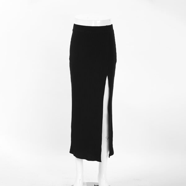 Women's Black Straight Split Skirt - Image 7