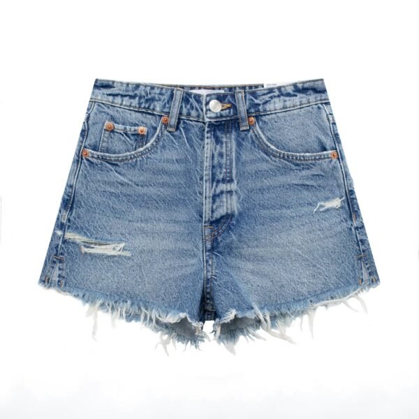 Women's American Retro Fashion Slimming High Waist Denim Shorts - Image 7