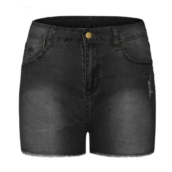 Women's Stretch Slim Fit Ripped Tassel Denim Shorts - Image 8