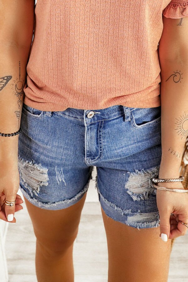 Women's Summer New Washed And Frayed Casual All-matching Shorts - Image 6