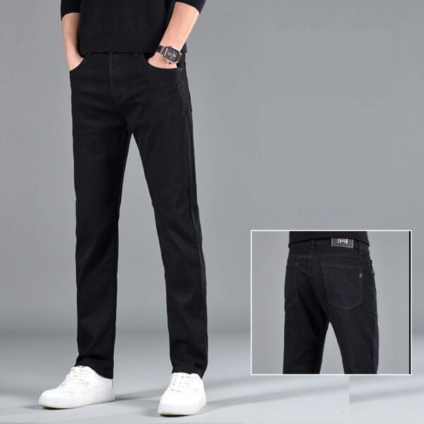 New Slim Fit Youth Casual Straight-leg Cotton Jeans Men - Image 3