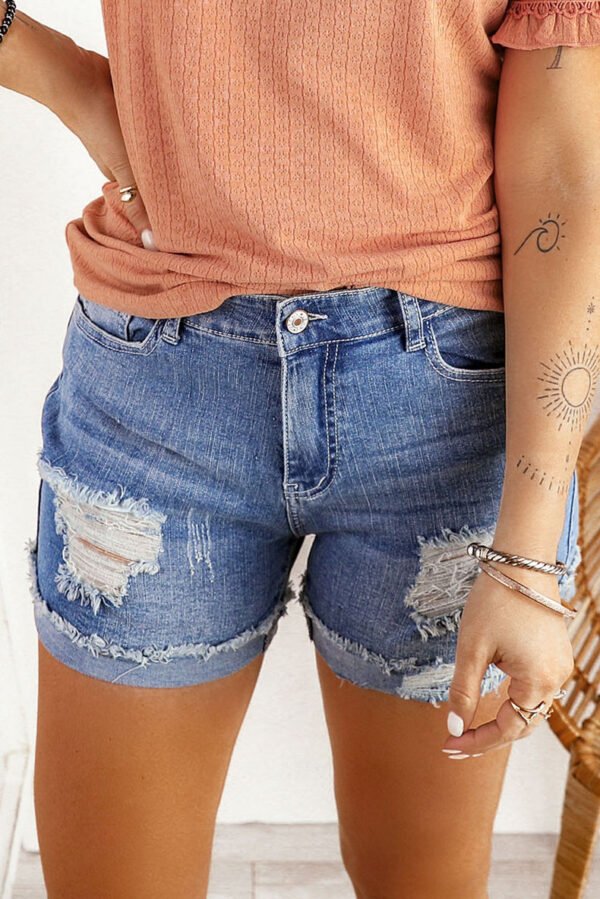 Women's Summer New Washed And Frayed Casual All-matching Shorts - Image 7