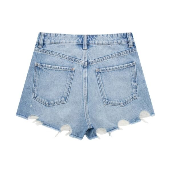 Women's American Retro Fashion Slimming High Waist Denim Shorts - Image 4