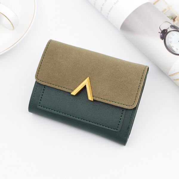 Simple Bronze Gold V-shaped Ladies Short Wallet - Image 6