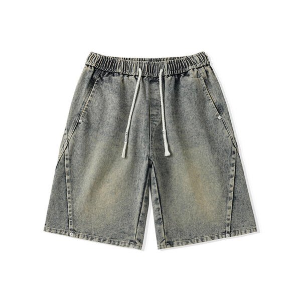 Retro Boys Pants Workwear Distressed Loose Stitching Cropped Pants - Image 6