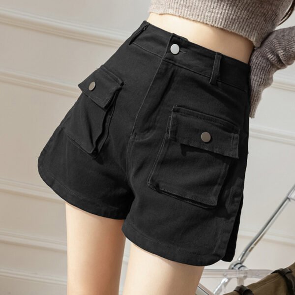 Casual Denim Shorts High Waist Stretch American Workwear - Image 7