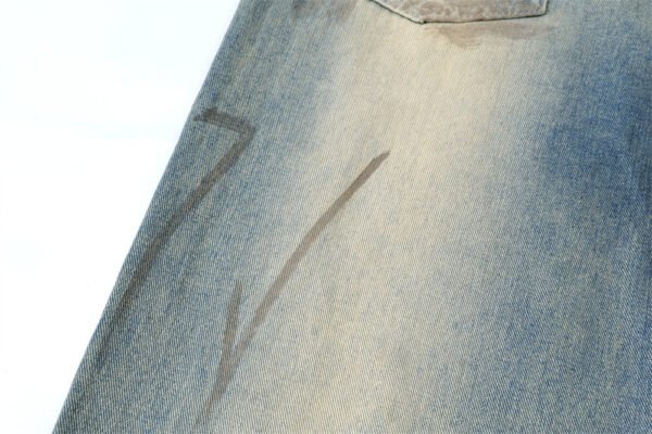 Graffiti Distressed Dirty Ripped Denim Trousers - Image 6