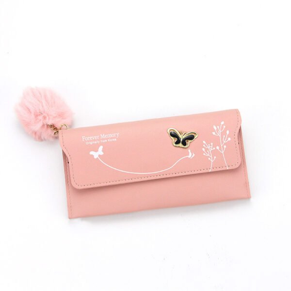 Fashion Ladies Long Hair Ball Bow Purse - Image 6