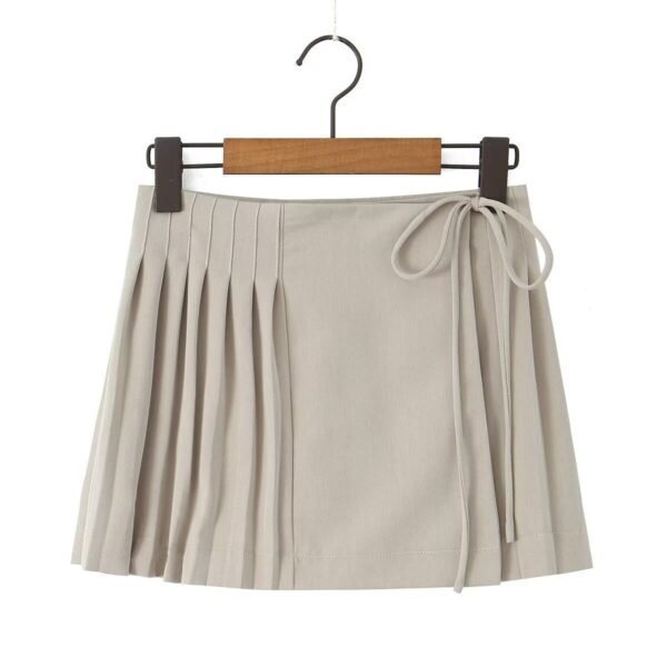 American Retro High Waist Lace-up Skirt - Image 3